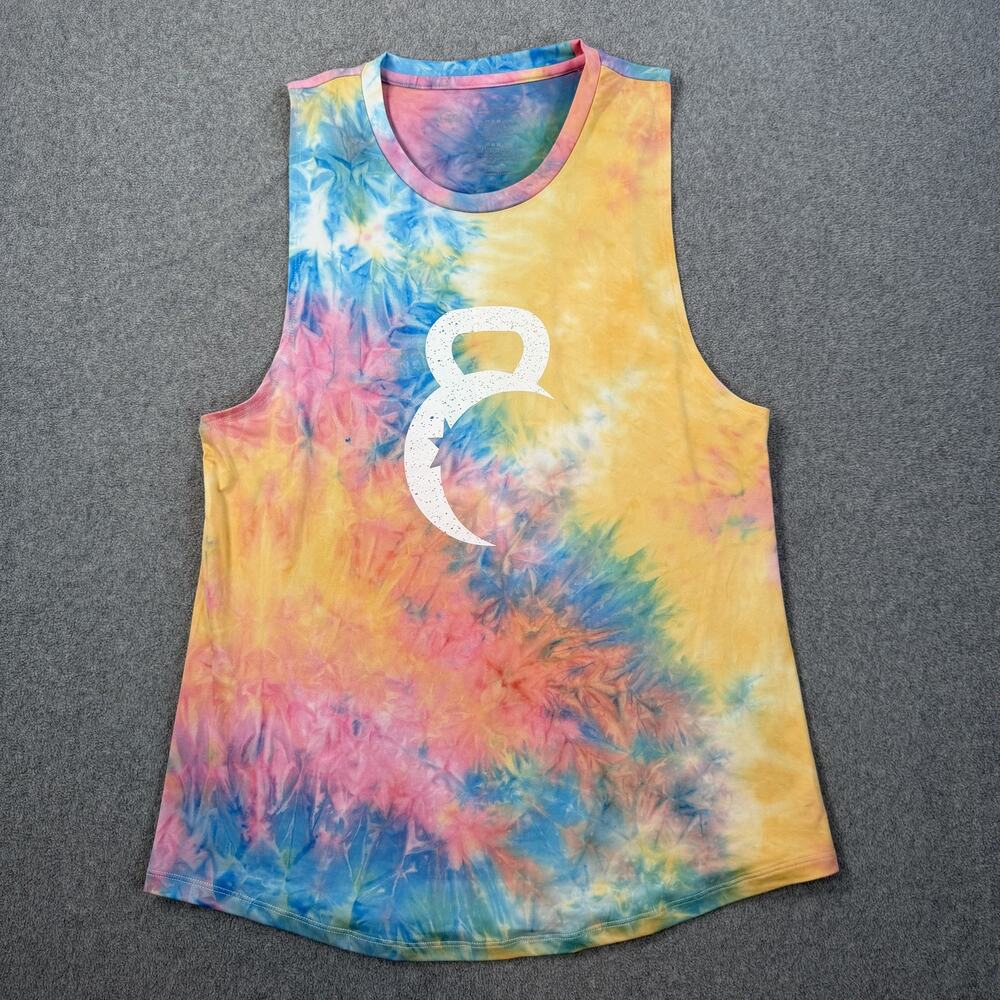 ZYIA ACTIVE Women's XL Tie Dye Logo Muscle Tank Top Activewear Workout